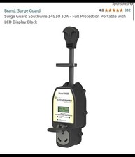 Surge Guard Southwire 34930 30A Full Protection Portable With LCD Display Black
