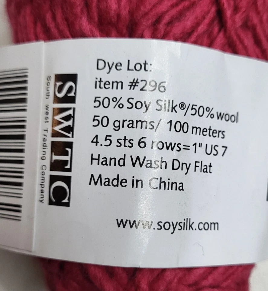 6 hilos de karaoke SWTC South West Trading Company #296 seda/lana de soja rosa oscuro 50 g Foto 2 de 2