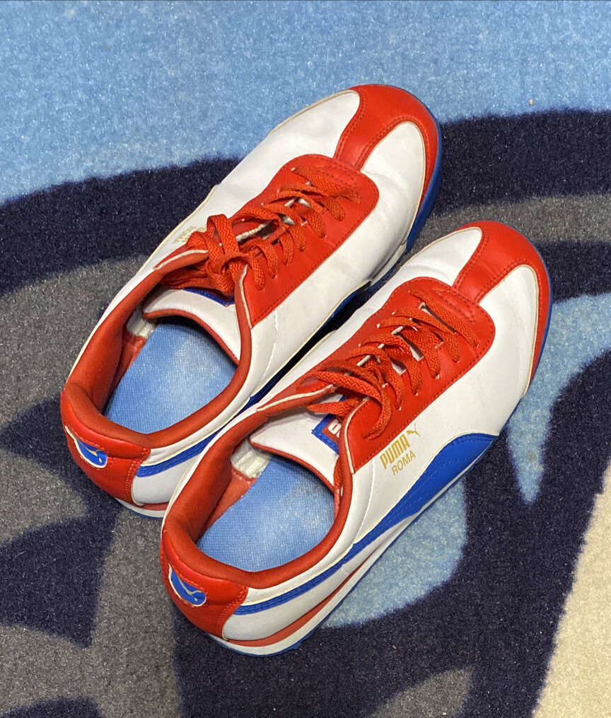 PUMA ROMA 354259 CLASSIC FITNESS CASUAL GYM SHOES RED WHITE BLUE WOMEN’S 6.5 thumbnail 10