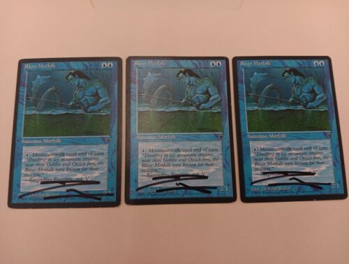 River Merfolk   X3 Signed by Douglas Shuler Magic the Gathering - Picture 1 of 1