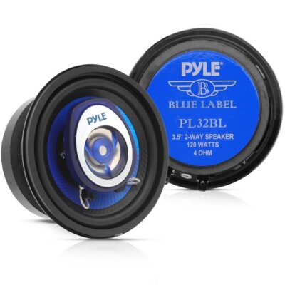 Pyle Two-Way Sound Speaker System 3.5in Coaxial Loud Audio 60W RMS - Black