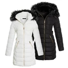 Shelikes Womens Faux Fur Parka Coat Quilted Jacket Size 8 to 16