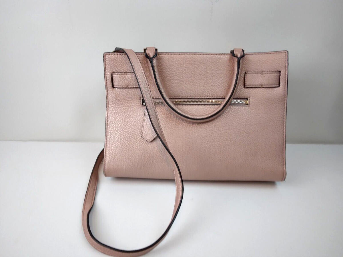 Guess Women's Large Logo Tote Bag Satchel Pink Cross Body Handbag