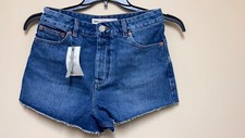 ASOS Women Denim Shorts With Raw Hem in Blue Sz US-6 NWT