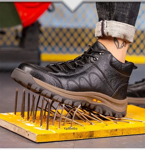 Men Safety Shoes Work Boots Steel Toe Shoes Safety Boots Anti-Smashing Sneakers - Picture 13 of 25
