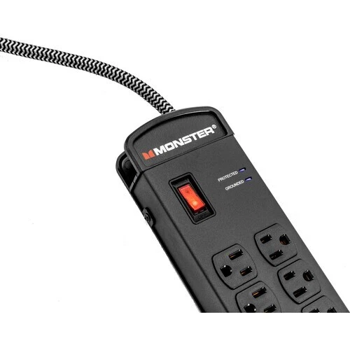 Monster 8001 Pro MI 8-Outlet + 2 USB Surge Protector Power Strip, 15 ft Cord - Image 2 of 4