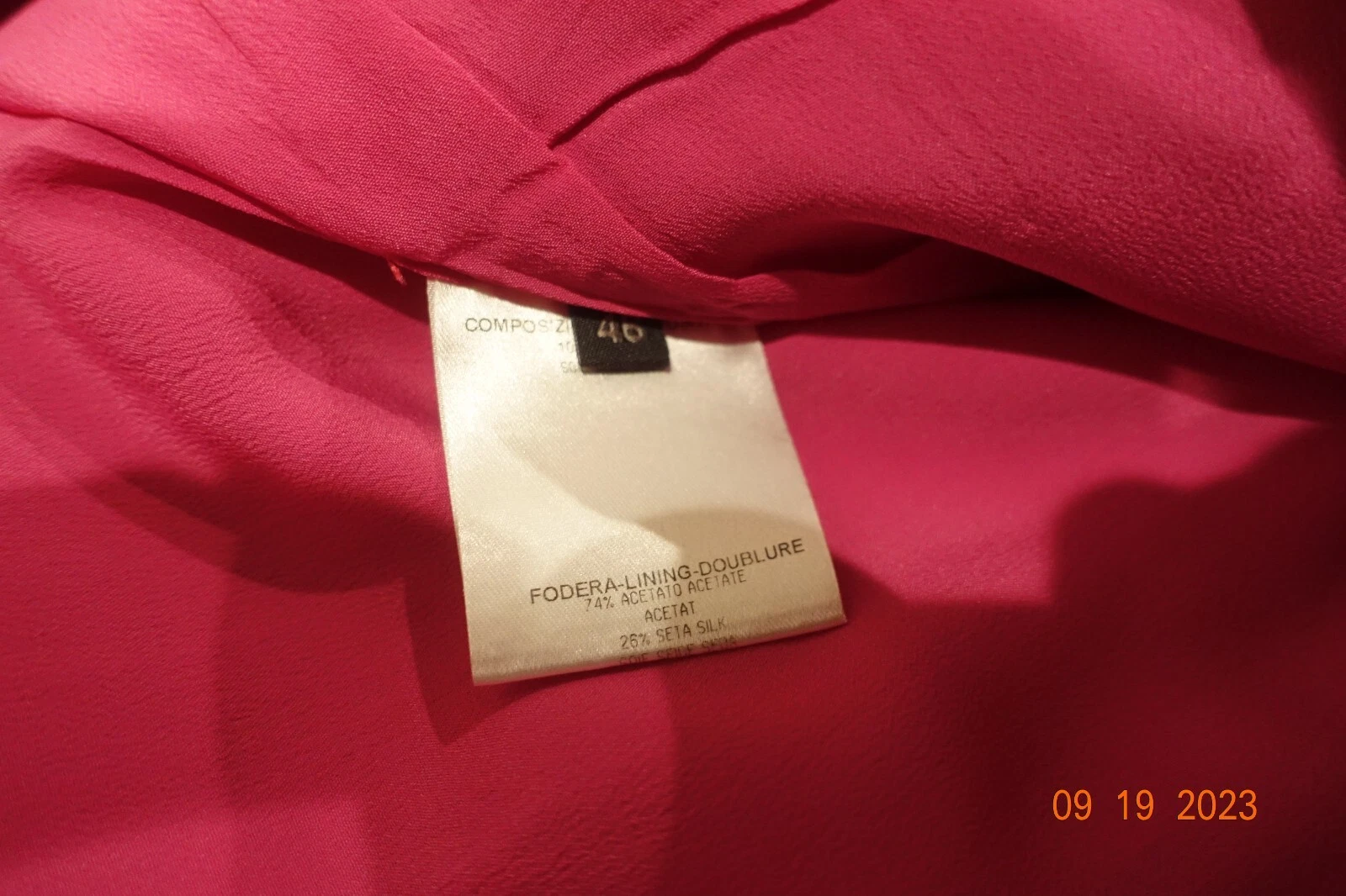 Alexander McQueen tunica seta fucsia It.46 senza maniche