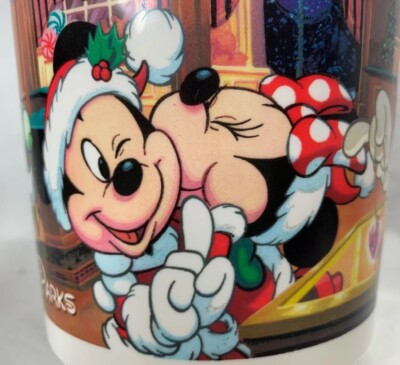 Vtg Disney Parks Happy Holidays Popcorn Bucket 92 93 Mickey Minnie Goofy Red