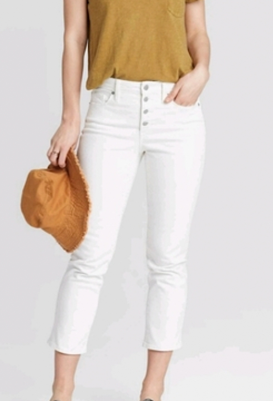 Universal Thread white cream jeans button fly hig… - image 1