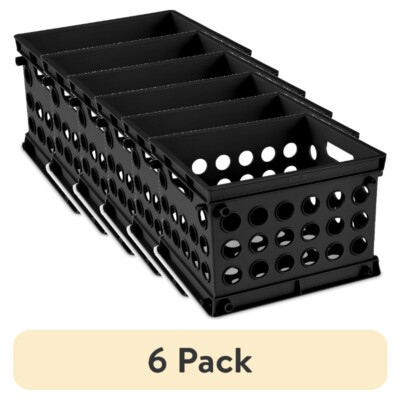 (6 pack) Sterilite Plastic Storage Cube, 9  L x 7 3/4  W x 6 1/8  H, Black