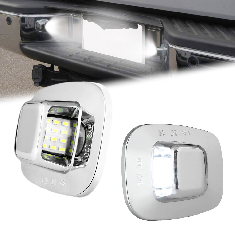 US Chrome Tag Light License Plate Lamp For Chevy GMC C