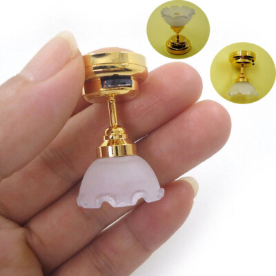 1:12 Dollhouse Lights Miniature Living Room Ceiling Light Battery Operated Lamp