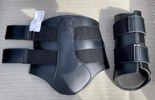 Dover Saddlery Brushing Boots, Black PVC w/ Neoprene Lining, Large Horse Size