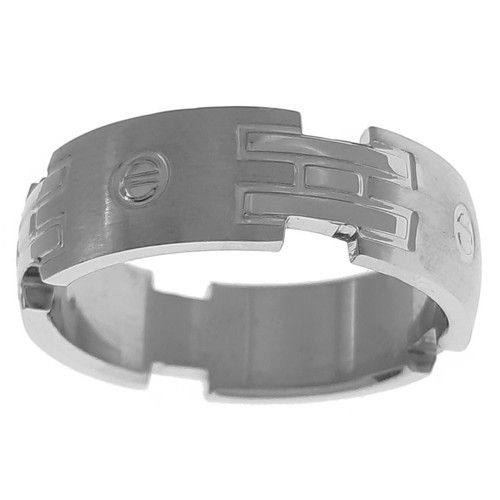 Bague Homme Acier Inoxydable – Taille 70 – Gris – Neuve Avec étiquettes