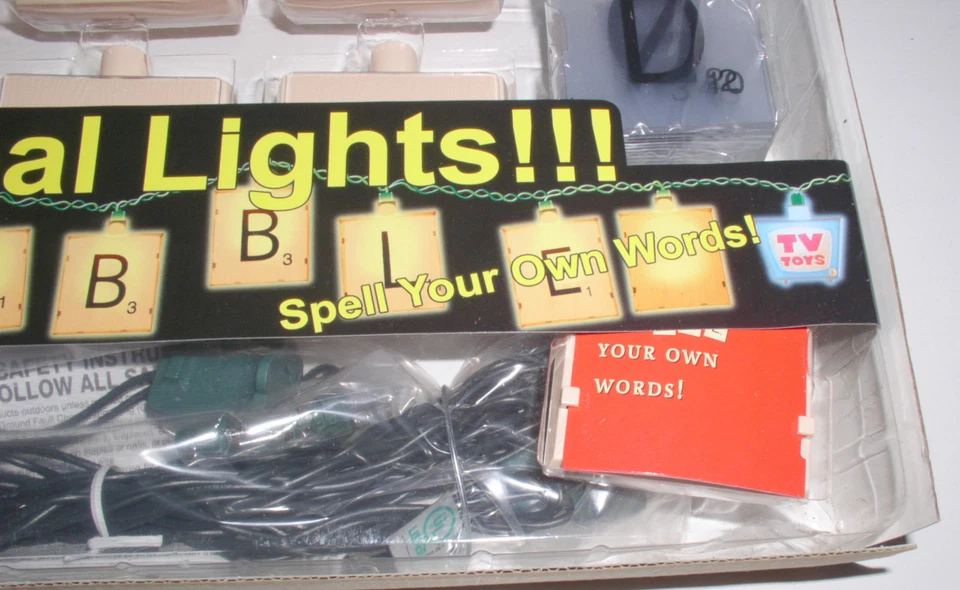 NOS Vintage Scrabble Party Light Set Rare Game lights! Holiday Lights! - Image 3 of 4