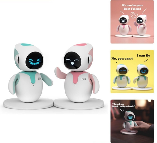 Eilik Intelligent AI Robot Pet Interactive Desktop Toy Pink & Green Set 2PCS