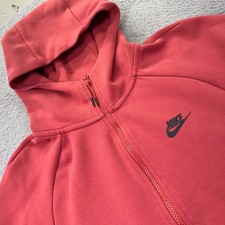 Nike Tech Hoodie Small Cedar Red Fleece Full Zip Jacket Performance Sweatshirt