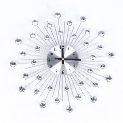 Luxury Modern Large Wall Clock 3D Metal Wall Watch Silent Home Living Room Decor