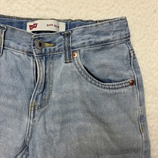 Levis Denim Shorts Girls 10 Light Blue 511 Slim Distressed Adjustable Waist