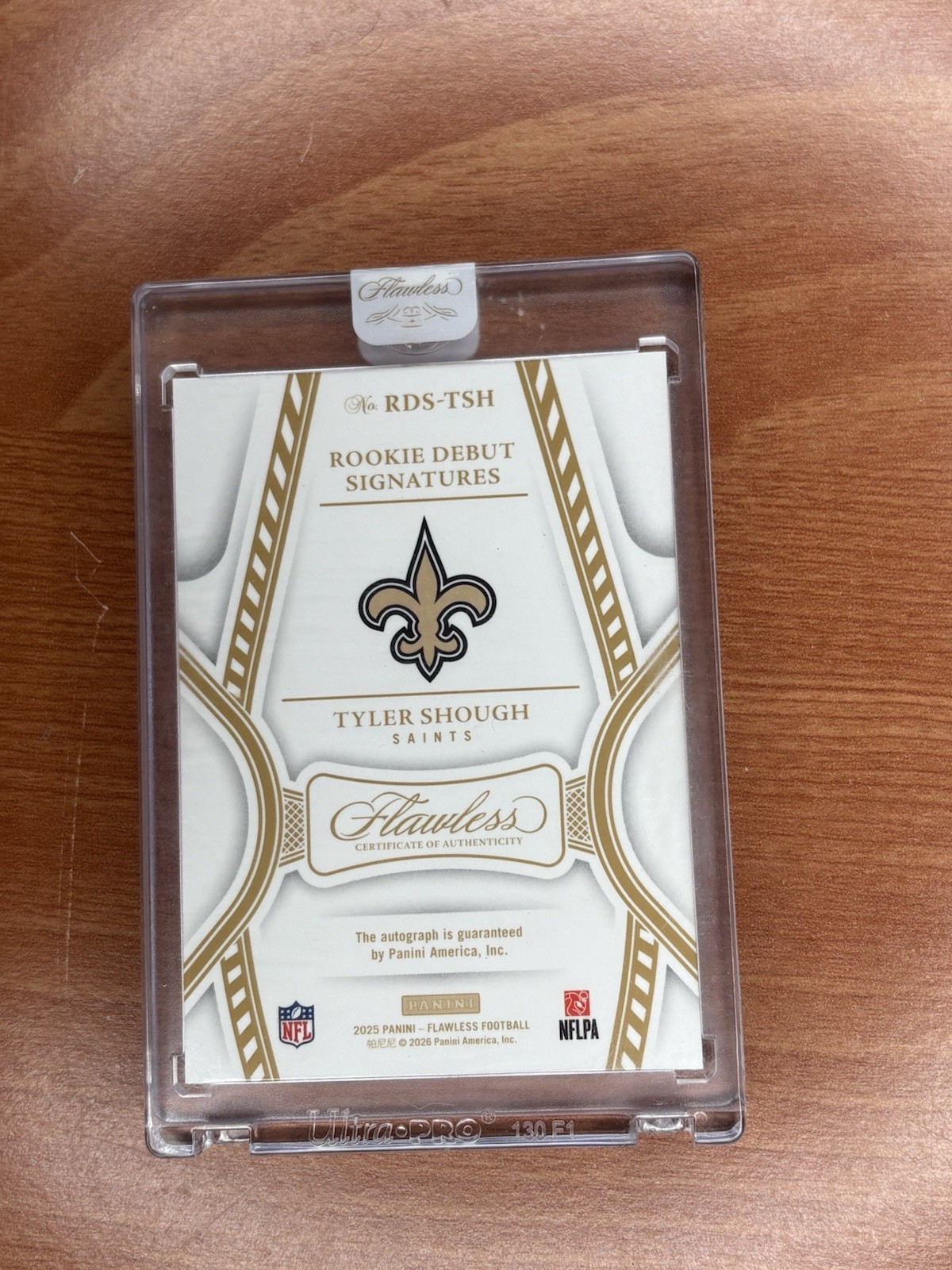 2025 Panini Flawless Tyler Shough RC Rookie Auto Sealed /25 Saints view 2