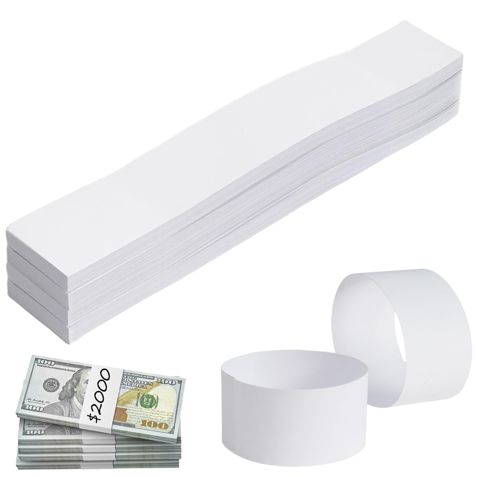 150 Pcs Money Bands for Cash, Wrappers Bills Blank Kraft Currency...