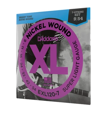 D'Addario Muta Cordes guitare électrique 7 cordes Nickel Wound Super Light Ex... - Photo 1/4