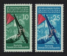 GDR 40th Anniversary of Russian Revolution 2v 1957 MNH SG#E340-E341