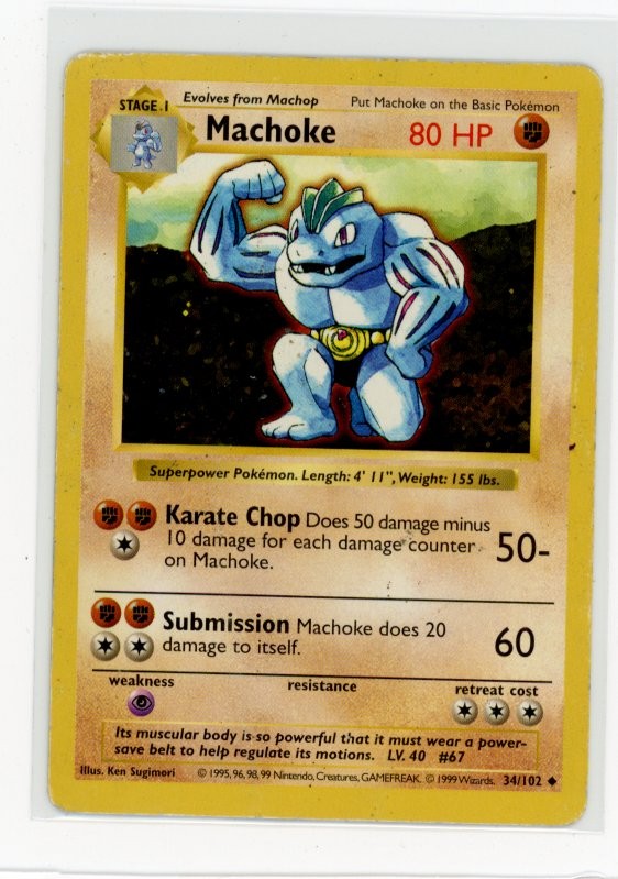 Pokemon Base Set (Shadowless) #034/102 Machoke