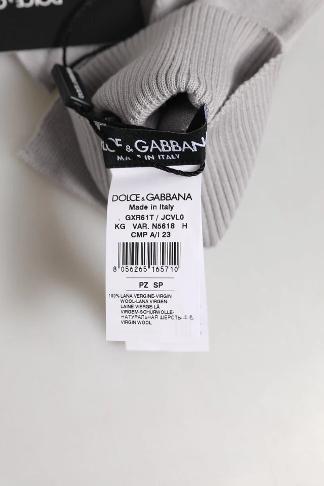DOLCE & GABBANA Gloves Gray Virgin Wool Knitted Fingerless Men One Size 340usd - Image 3 of 4