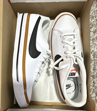 Nike Court Legacy GS Boys' Sneakers White/Black/Desert Ochre Size 7Y