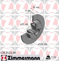 2X Bremsscheibe Zimmermann 470.2424.00 FüR Renault JA0 Megane ScÉNic 1 KA0 16V