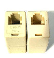 2 - RJ12 RJ11 Telephone line couplers Modular cable joiners used
