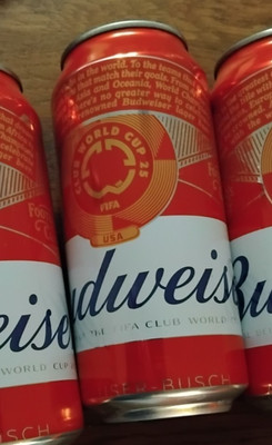 LEERE Budweiser Dose 440ml World CLUB Football Comp Design Won by Chelsea FC