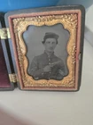 New Listing6th Plate Tintype Civil War Union Corporal with Colt Model 1851 Navy Pistol