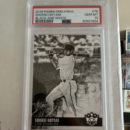Panini 2018 Diamond Kings Shohei Ohtani Black & White Var #76 PSA 10 RC