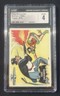 BATMAN TOPPS 1966 #19 - FIERY ENCOUNTER - BLACK BAT LOGO -