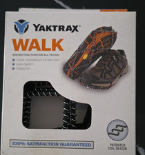 Yaktrax Walk Traction Cleats Spikeless Coil Over Shoe Ice Grips Black Size S