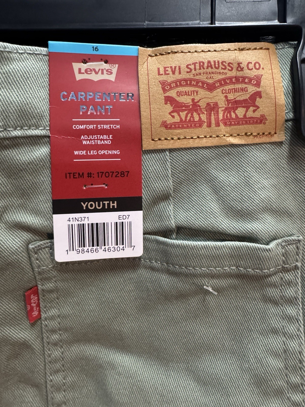 Youth Levi's Carpenter Pants Size 16 Wide Leg thumbnail 3
