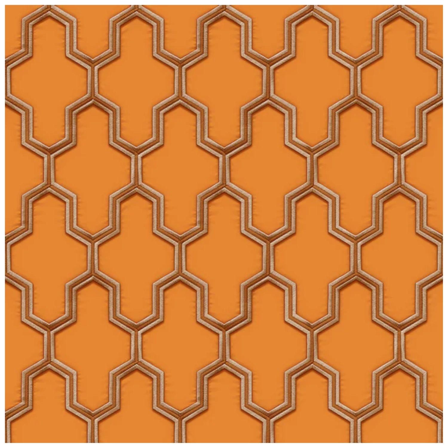Bold Geometric Pattern Orange Feature Statement Wall Paste The Wall Wallpaper