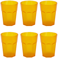 6X Kunststoffbecher Trinkbecher Plastikbecher Trink-GläSer Mehrweg 0,4L Orange