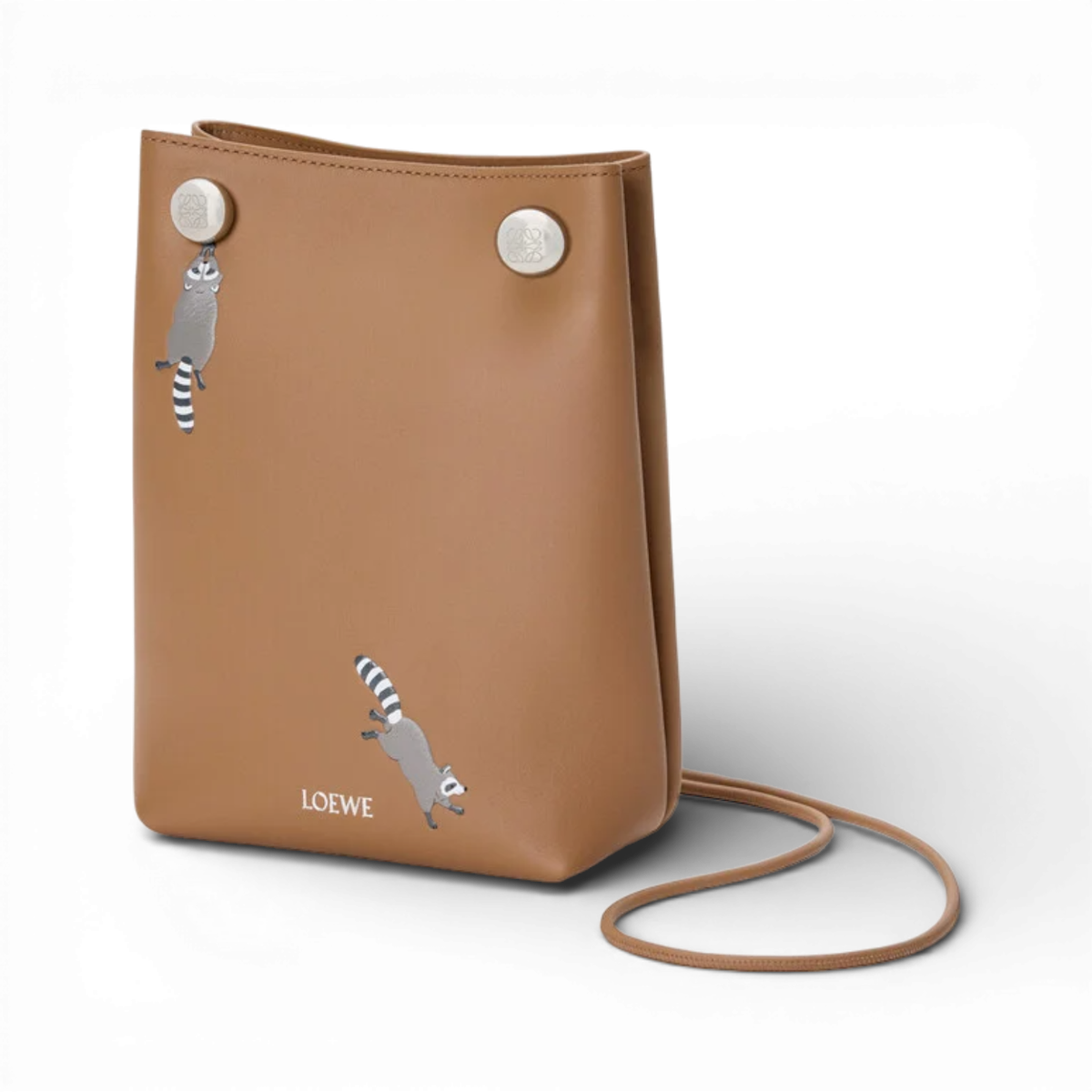 Loewe x Suna Fujita Raccoon Pebble Pouch Nappa Calfskin Mocha Loewe x Suna Fujita Raccoon Pebble Pouch Nappa Calfskin Mocha
