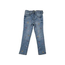 Jumping Beans Girls Toddler Size 4T Floral Print Light Wash Denim Jeans