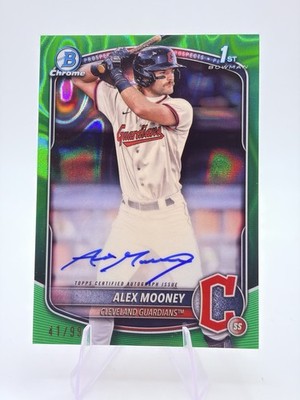 2025 BOWMAN CHROME 1ST #CPA-AM ALEX MOONEY GREEN LAVA REFRACTOR AUTO /99 & BONUS