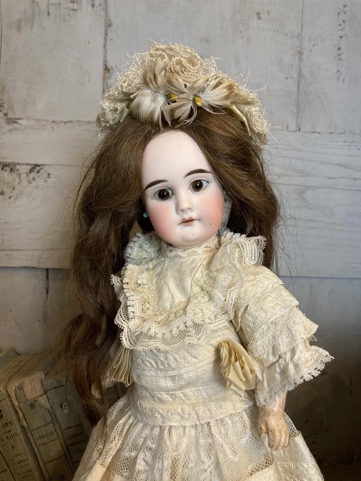 Perruque Ancienne De Poupée Ancienne Cheveux Naturels - Photo 3/4