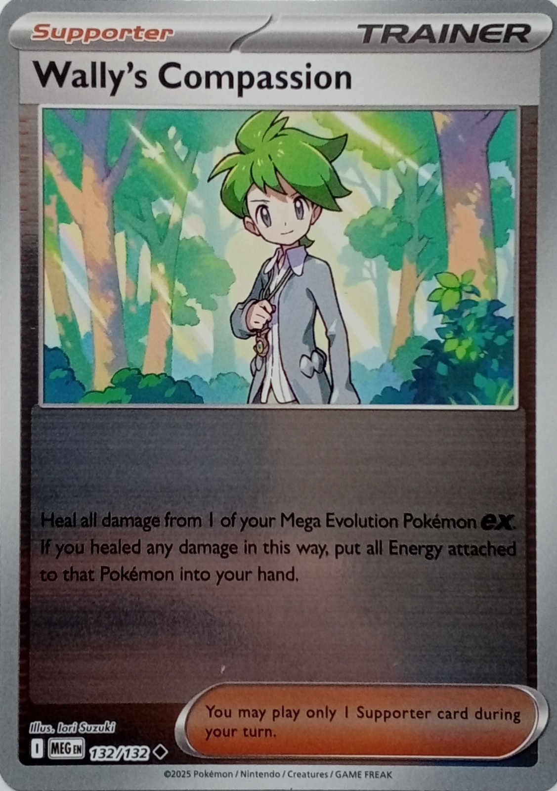 132/132 WALLY'S COMPASSION REVERSE HOLO MEGA EVOLUTION POKEMON CARD