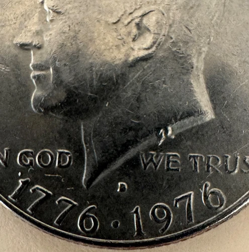 1776-1976 D Bicentennial Kennedy Half Dollar Filled D Mint Mark ! collectable