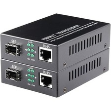 2-Pack Open SFP Slot 1.25G/s Gigabit Fiber Ethernet Media Converter