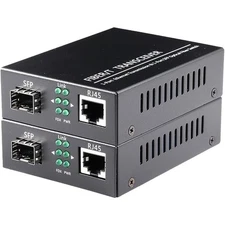 2-Pack Open SFP Slot 1.25G/s Gigabit Fiber Ethernet Media Converter