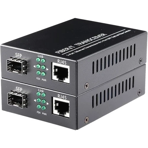 2-Pack Open SFP Slot 1.25G/s Gigabit Fiber Ethernet Media Converter