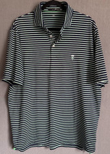 RLX Ralph Lauren Men Golf Polo Shirt Striped Blue Size L Performance Wicking